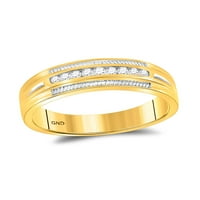 Zlatna zvezda 10kt Žuto zlato Njegova njegova okrugla Diamond Halo Usklađivanje venčanja CTTW