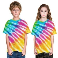 Teen Kids Little Girls Boy Tied Print Casual Casual Short rukava T majice Tee vrhova ljetna odjeća za 5 godina