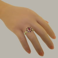 Britanci napravio 9k žuto zlato prirodno ružičasti turistički turmalin ženski prsten za izjavu - veličine