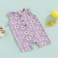 Thefound Toddler Baby Girls Ljeto Roman cvjetni gumb za tisak dolje kratke hlače