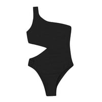 Žene Solid Boja Ruffle Jedan od remena od struka Bikini kupaći kostim