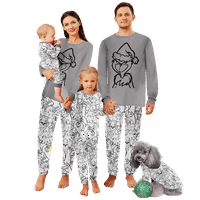 Dojenčad božićne pidžame otporni na božićni božićni božićni podudaranje dugih rukava PJS za teen i odrasle i pse i pse