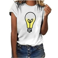 Atinetok sijalica Print ženske košulje ljetne ležerne majice plus size za žene kratki rukav ženski vrhovi