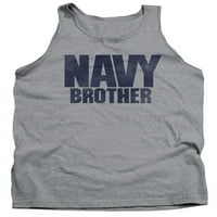 Mornarica Brat nestrpljivi jednostavni blok logotip atletski heather za odrasle tenk