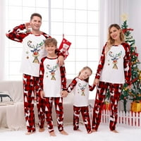 TenjioIo Kids Omota za odmor Poklon roditelj-dijete Topli božićni set Štampana kućna nošenje pidžama dvodijelni tata set
