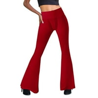 Žene Dužina pune casual pantalone noge Struine pantalone za struku Žene povremene hlače crvene s