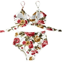 Ženski kupaći kostimi sa šorcs Criss Cross String Cvjetni tiskani Tankini kupaći odijela za žene Trčevi