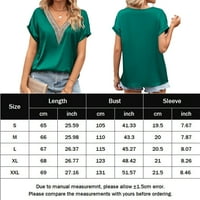 Ležerne prilike za žene labave majice TOP osnove saten čipke bluza na vrhu V izrez Dailywear