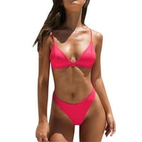 Tking Fashion Weens High Cut Bikini setovi Halter Cheeky kupaći kostim duboki V izrez seksi dva kupaća