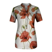 Ženski ljetni vrhovi tiskani kratki rukav s majicama dolje Ležerne košulje za žene XL