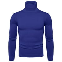 Muška jesenina i zimska solidna mekani džemper sa fleksibilnošću čvrste boje Zatvori ugradnju gornjeg