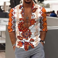 Muška majica dugih rukava proljeće jesen casual labav grafički tiskani košulje modna ljetna top bluza