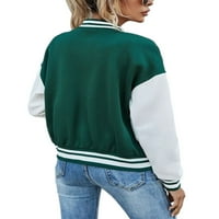 Slušajte Women Women Varsity Bejzbol jakna Jedinstvena pulover Hoodie Sportski džemper