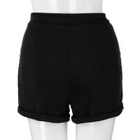 Eczipvz Tkanina za teretane Žene Ženske kratke hlače za ljeto Trčanje teretane Casual Comfy pamučne šorc za vježbanje Crna, XL