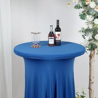 EFAVOMART Royal Blue Round Spante Cocktail stol s poklopcem sa prirodnim valovitim zavjese - savršenim za vjenčanje, zabavu, unutarnje i vanjske događaje, zabave za odmor, tuševe, korporativne poslove, bankete