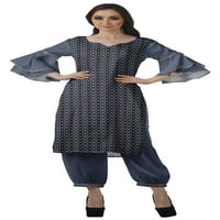 Moomaya ženska tiskana indijska etnička odjeća set-tiskane kurta w hlače, dizajnerska tunika haljina