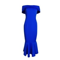 Ženska puna boja plašt rukava rukava rukava haljina haljina haljina za žene plavo m