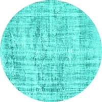 Ahgly Company u zatvorenom okruglom apstraktne tirkizne plave suvremene prostirke, 8 'krug