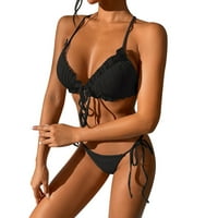 RUZIYOOG bikini setovi Ljetni modni ženski split kupaći kostim struka izdubljenje tiskanje seksi kupaćim