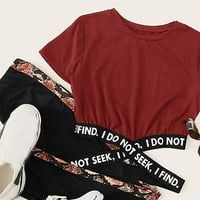 Huaai T majice za žene Ženske ženske dame moda Soild Latter Cross zavoj bluza vrhovi modne majice s