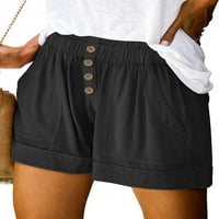 Paille Solid Boja Bermuda kratke hlače za žene Visoke ljetne kratke hlače Elastične struke plaže kratke
