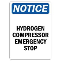 Prometni znakovi - Obavijest - Hidrogen Kompresor Hitni zaustavljanje Potpisu Aluminijumski znak Street