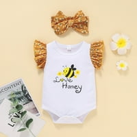 Baby Girl Flutter rukave i pčelinji ispisi