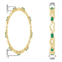 CT Emerald Obergl prsten, zlatni smaragdni prsten za žene, smaragdno i zlato Obećaj prsten, otvoreni