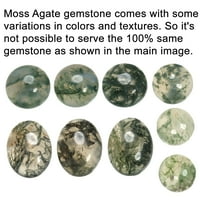 Prirodni mahovina Agate prsten Sterling Silver Ručno rađeni nakit