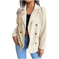 Cleariance Ženski kaput Žene klasične čvrste boje Corduroy dugih rukava Casual Blazer jakne