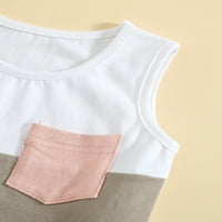 GENUISKIDS novorođenčad dječaci ljetne odjeće setovi novorođeni bez rukava na vratu PATCHWork prsluk