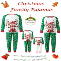 Porodica podudaranje božićne pidžame baby rhoper crtani deer snježne pahulje tiskane vrhove dugih hlača