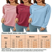 Glonme dugih rukava za žene labave fit radne duksere topli poklopac pulover ružičaste xl