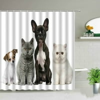 Zavjese za tuširanje za životinje 3D tiskano kupatilo dekor vodootporan poliesterski krpa za zavjese za djecu koja se može pratiti sa kukama