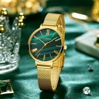 Curren Fashion Luksuzni satovi za žene Malachite Green Kvarcna haljina narukvica ručni sat sa kožnim