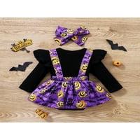 Halloween Baby Girls Outfit bundeve Print ROMPER suknje za dugi rukav Komzice za pahulje i glave