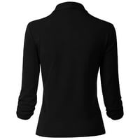 Ženski vrhovi Žene Blazers kaput Slim Cardigan Radni ured Odjel za rukave svečani kaput crne haljine