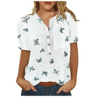 Majice Solakol za žene Ljeto Ležerne prilike kratkih rukava Majica Labavi fit dolje Ležerne bluze