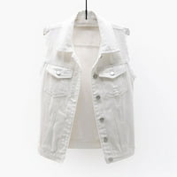Charella ženska proljetna jesena jakna s rukavicama bez rukava bijela, xxl