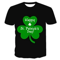 Hinvhai Plus Veličina Top Clearence Muški kratki rukav St. Patrick's Day Print Pulover T Majica Bluza