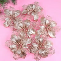 Glitter Poinsettia ukrasi božićne ukrase drvca Xmas stablo Privjesak umjetni cvjetni božićni cvjetovi
