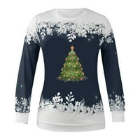 Wyongtao Duks za žene Crewneck Božić s dugim rukavima, pulover s dugim rukavima, modni odjeću, mornarice
