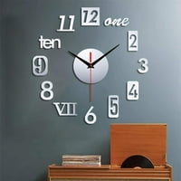 Zidni sat - Moderni 3D zrcalni zidni sat, romski brojčani sat - Zidna naljepnica Sat Početna soba Decor