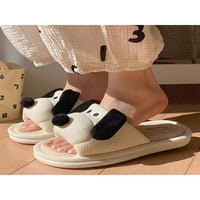 Lacyhop Womens Početna Cipele Posteljina kućne papuče klizne na klizačima Sandale Udoreni udobnost Slides Sliper Casual Open Toe Beige 7-7.5