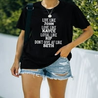 Jessini Women's Plus Okrugli dekoltetni majica uzorak Ležerne prilike ljetnih vrhova