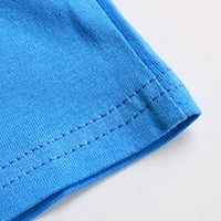 Košulje za žene Ženska modna casual udobnog ispisanog ovratnog kratkih rukava s kratkim rukavima plava