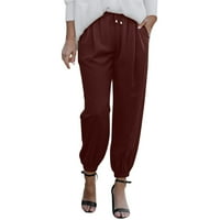 Pantri hlače za žene Dressy Casual Women Ljeto Visoko struk Palazzo hlače Smažene casual pantalone, 2xl