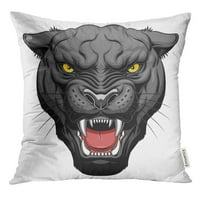 Crna mačka za rezanje panter lica ljuta cougar bacaju jastučnicu za jastuk za jastuk