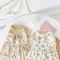 Haljine za djevojčice Toddlera Pamučne Rompers Diplomski haljina Beige 2Y-3Y