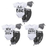 Baby Boy Odjeća novorođenih dječaka Outfit novorođenčad Road duge hlače Podesite šešir za odjeću za